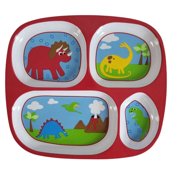Target Home Melamine Divided Plates Set of 4 Animals Fish Dino Ocean BPA Free - Picture 2 of 13